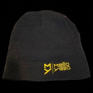 Black Fitted Knit Mello Yello Beanie Hat